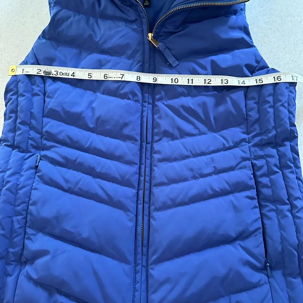 Talbots Petite Down Faux Fur Trim Vest Women’s Small P. Bluish Purple! C…